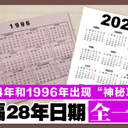 2024年和1996年出现“神秘巧合” 时隔28年日期全一样